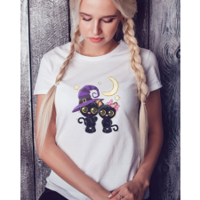  Halloween feliratos póló - Női póló halloweenre - Macskás férfi póló