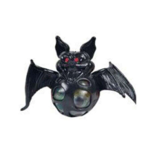 Halloween gömbhasú gumi denevér, FEKETE dekoráció