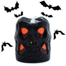 Halloween halálfej formájú ledes gyertya party kellék