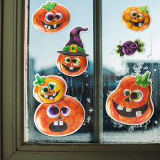 Halloween-i 3D matrica szett - holografikus tök - 6 db / csomag - 58130 dekoráció