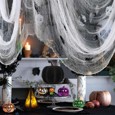 Halloween-i függöny - bézs, szövet - 180 x 75 cm lakástextília