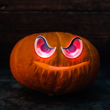Halloween-i ijesztő szempár - piros LED-es - elemes dekoráció