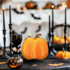  Halloween-i tök dekoráció - 16,5 cm - narancssárga - habszivacs - glitteres