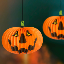 [] Halloween-i tökös lampion - akasztható - 26 cm party kellék