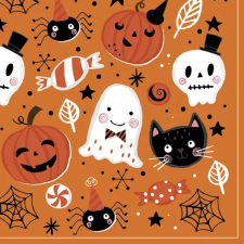 Halloween Orange Booo szalvéta 20 db-os 33x33 cm party kellék