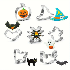  Halloween-témájú rozsdamentes acél süteményszaggatók konyhai eszköz