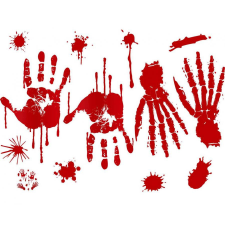  Halloween véres nyomok Bloody ablak matrica szett party kellék