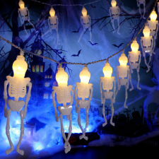  Halloween világító led-es fényfüzér CSONTVÁZ 1,5m dekoráció