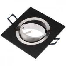  HALOGEN lámpatest, süllyesztett, mozgatható, négyzet alakú, fekete, szálcsiszolt, GU10 világítás