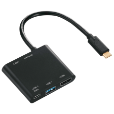 Hama 135729 USB-C apa - USB-C + 2x USB-A + HDMI anya adapter - Fekete laptop kellék