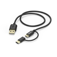Hama 178327 2in1 USB TYPE-C adatkábel 1m fekete (178327) kábel és adapter
