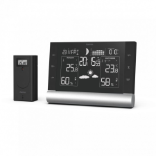 Hama Black Line Plus Időjárás Állomás Black - 186418 időjárásjelző