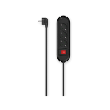 Hama hálózati elosztó, 3 db aljzat, kapcsoló, 1,5m, fekete (223033) hosszabbító, elosztó