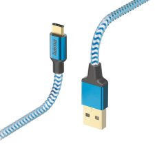 Hama Reflective USB-A - USB-C töltőkábel 1.5m kék (201558) kábel és adapter