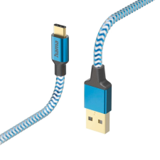 Hama Reflective USB-A - USB-C töltőkábel 1.5m kék (201558) (hama201558) mobiltelefon kellék
