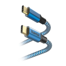 Hama Reflective USB-C - USB-C töltőkábel 1.5m kék (201557) kábel és adapter