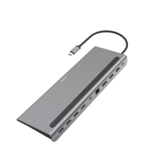 Hama univerzális notebook dokkoló USB-C szürke (200100) (hama200100) laptop kellék