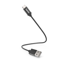 Hama USB-A - USB-C töltőkábel 20cm fekete (201600) (Hama201600) mobiltelefon kellék