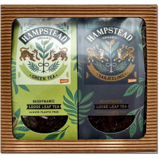 Hampstead Tea BIO Ajándékcsomag szálas zöld és fekete teával 2 × 100 g tea