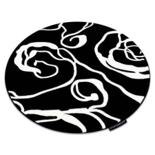  HAMPTON szőnyeg Rosa kör rózsa, virágok fekete kerék 120 cm lakástextília