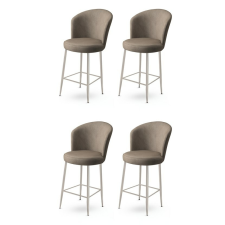 Hanah Home Alte Cappuccino és Chrome bárszék szett, 4 db, kávé, 4 db bútor