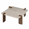  Hanah Home Coffee Table Travertine Venezia Walnut Marais - Travertine, Venezia Walnut