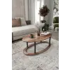  Hanah Home Dohányzóasztal Diófa Ellipszis Forma - Dió
