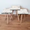  Hanah Home Egymásba rakható asztal (3 darabos) Fehér Bézs 3Shp1 - Fehér