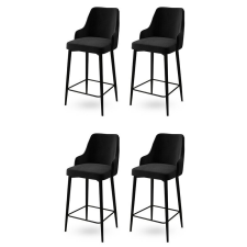 Hanah Home Enox Anthracite and Black bárszék szett, 4 db, antracit, 4 db bútor