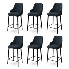 Hanah Home Enox Anthracite and Black bárszék szett, 6 db, antracit, 6 db bútor