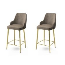 Hanah Home Enox Cappuccino és Gold bárszék szett, 2 db, kávé, 2 db bútor
