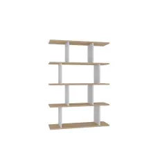  Hanah Home Könyvespolc Oak White Harmon - Fehér, Tölgy bútor