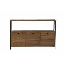 Hanah Home Konzol Walnut Black Solace - Venezia Walnut, Fekete bútor