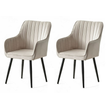 Hanah Home Nova Cream and Black étkezőszék szett, 2 db, krém bútor