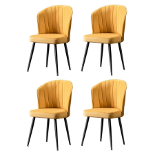 Hanah Home Rubi Yellow and Black étkezőszék szett, 4 db bútor