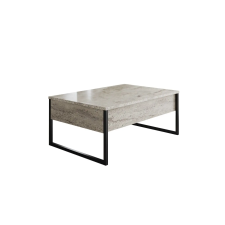  Hanah Home Travertine Black Luxe Dohányzóasztal - Travertin, Fekete bútor