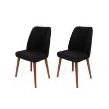 Hanah Home Tutku Black and Walnut étkezőszék-készlet, 2 db, fekete bútor