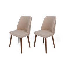 Hanah Home Tutku Cream and Walnut étkezőszék-készlet, 2 db, krém bútor