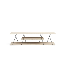  Hanah Home TV Stand Travertine Black Canaz - Black, Travertine bútor