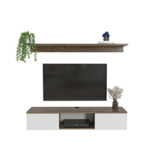  Hanah Home TV Stand Walnut White Elia - Walnut, White bútor