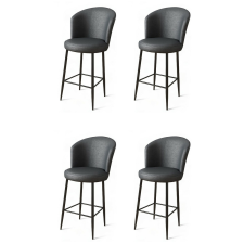 Hanah Home Uras Anthracite and Black bárszék szett, 4 db, antracit, 4 db bútor