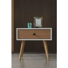  Hanah Home Vita 5103 Fehér dió éjjeliszekrény bútor