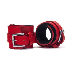  Hand Cuffs Grain Leather Red/Black bilincs, kötöző