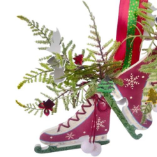 Handmade Karácsonyi dekoráció, Kézzel készített, Falidísz, patinás, 30x50 cm, Cseresznye/Zöld karácsonyi dekoráció