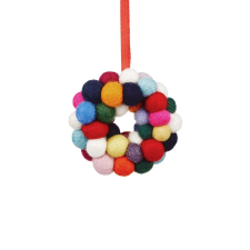 HANG ON filc karácsonyfadísz, mini koszorú ?6 cm karácsonyfadísz