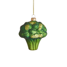 HANG ON üveg karácsonyfadísz, brokkoli karácsonyfadísz