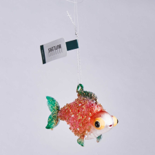  HANG ON üveg karácsonyfadísz, hal gyöngyökkel karácsonyfadísz
