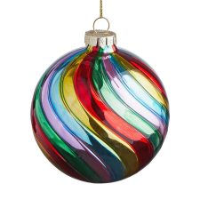 HANG ON üveg karácsonyfadísz, színes ? 8cm karácsonyfadísz