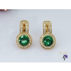  Hanni antallergén zöld kristályköves fülbevaló-18K