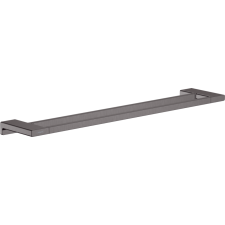 Hansgrohe AddStoris Fürdőlepedő tartó dupla sínnel szálcsiszolt fekete/króm 41743340 fürdőszoba kiegészítő